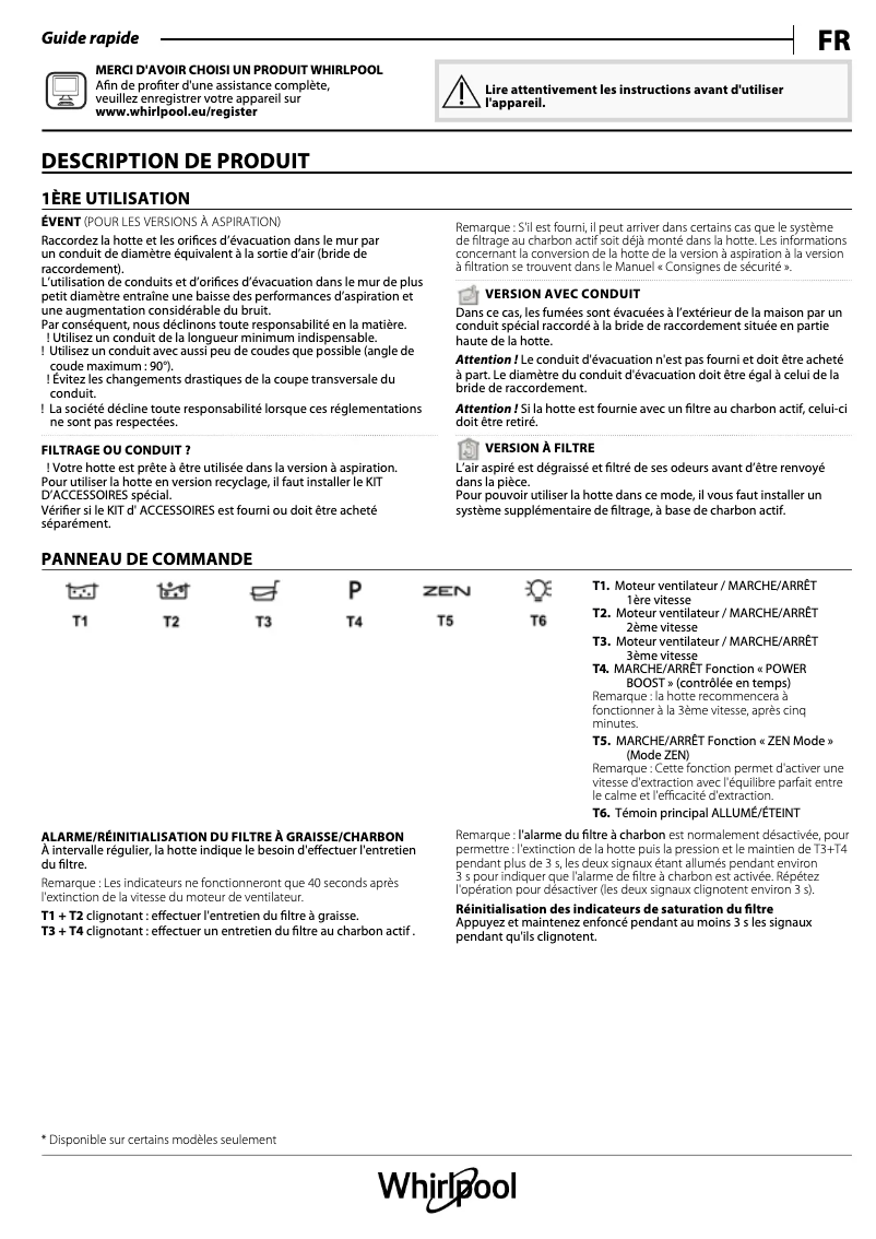 First page image of the manual for WHFG 63 F LE X