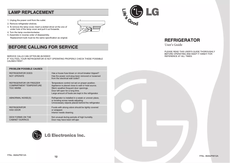 Page 1 of the manual User Manual LG GN-241RL