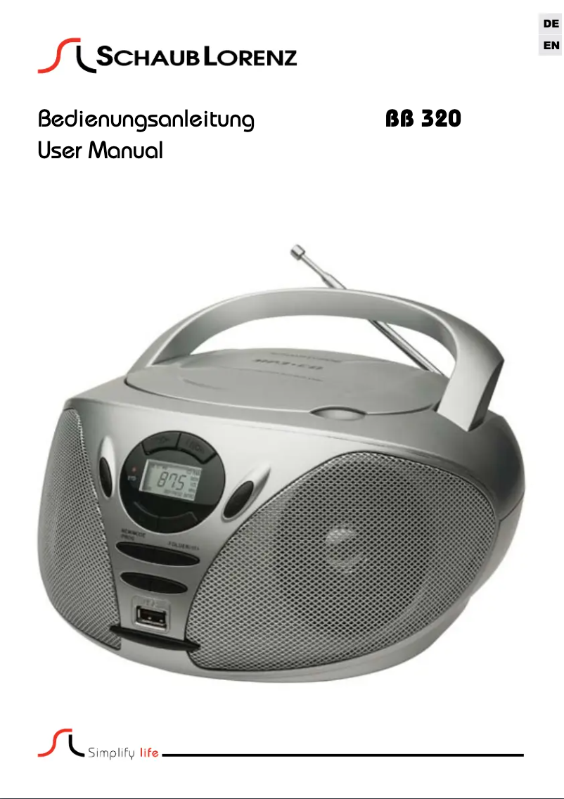 Image de la première page du manuel de l'appareil BB 320