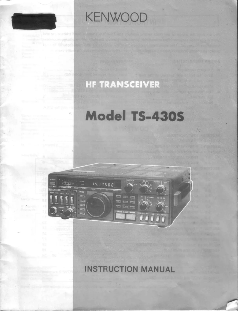 Page 1 of the manual User Manual Kenwood TS-430S