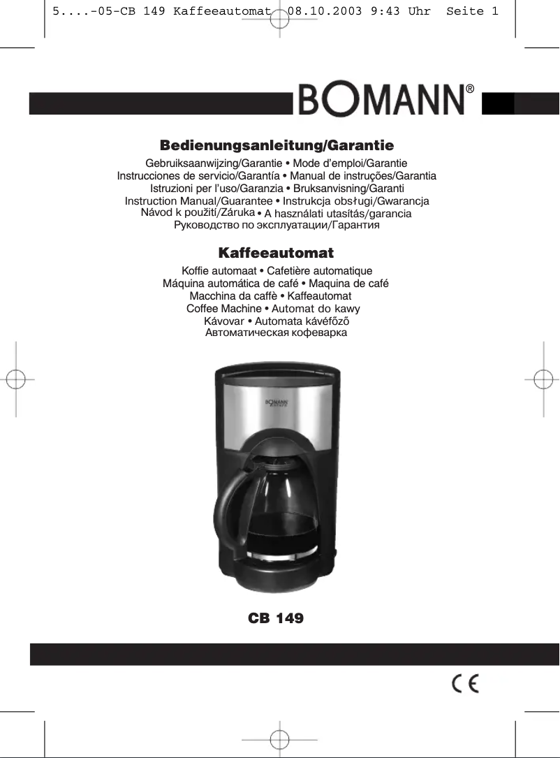 Page 1 of the manual User Manual Bomann CB 149
