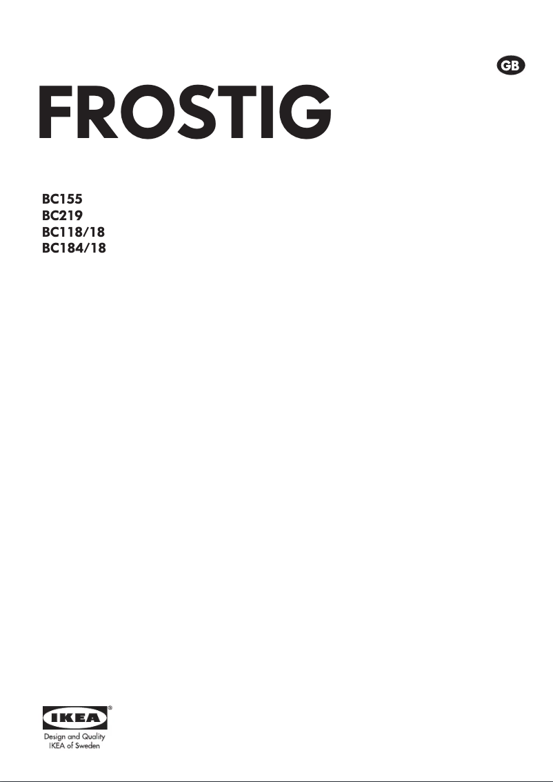 First page image of the manual for Frostig BC155