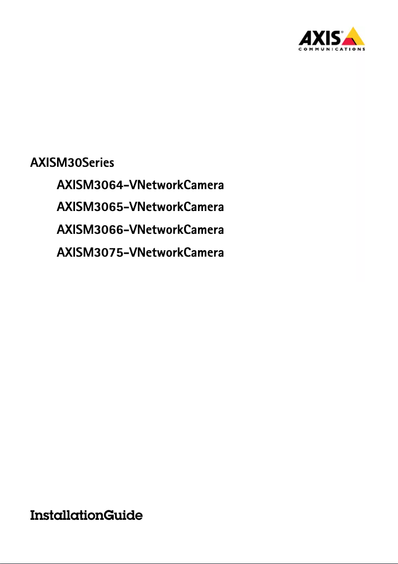 Page 1 of the manual User Manual Axis M3066-V