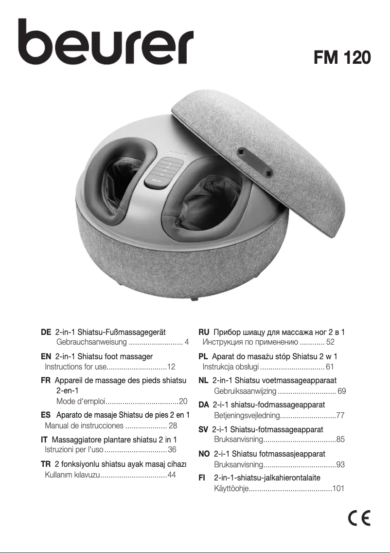 Page 1 of the manual User Manual Beurer FM 120
