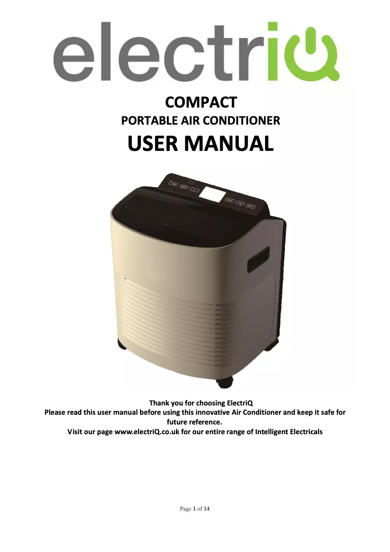 Page 1 of the manual User Manual ElectriQ Compact