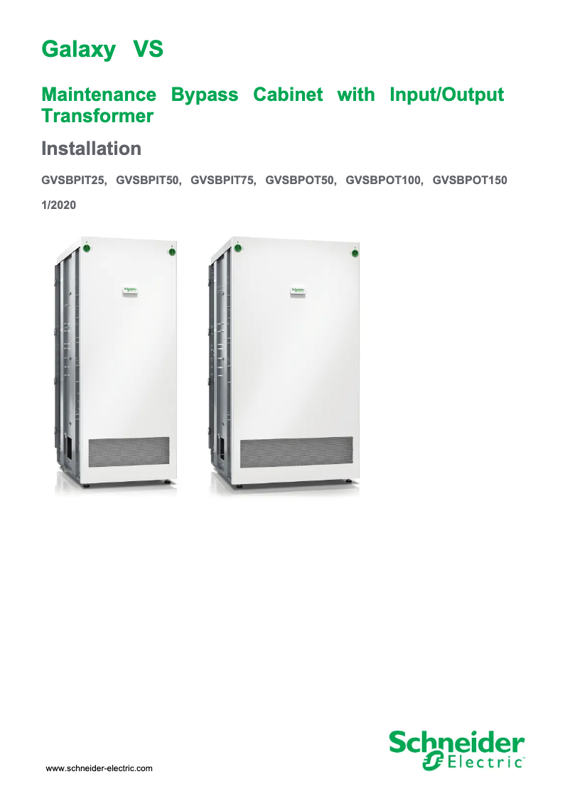 First page image of the manual for GVSBPIT75