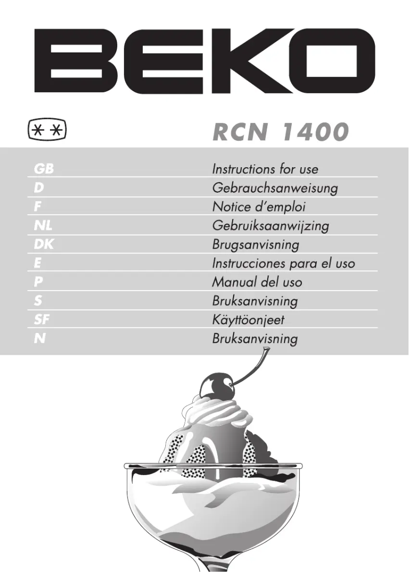 First page image of the manual for RCN 1400 B