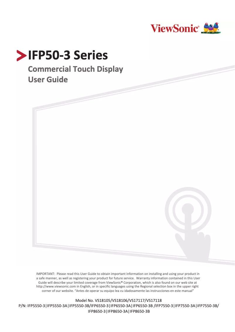 First page image of the manual for IFP8650-M1