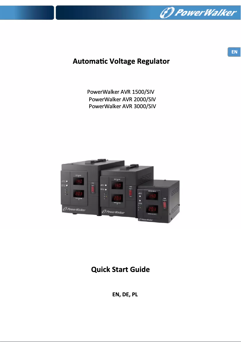 Page 1 of the manual User Manual BlueWalker AVR 1500 SIV FR