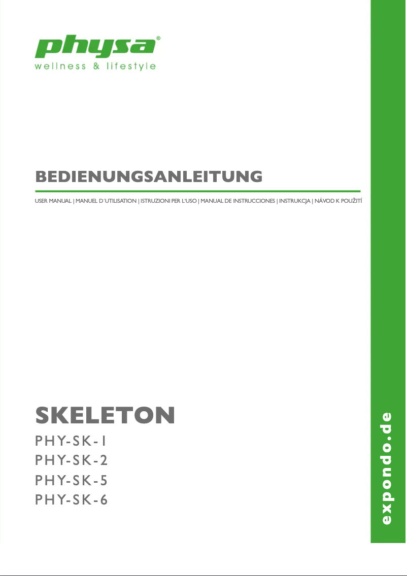 First page image of the manual for PHY-SK-1
