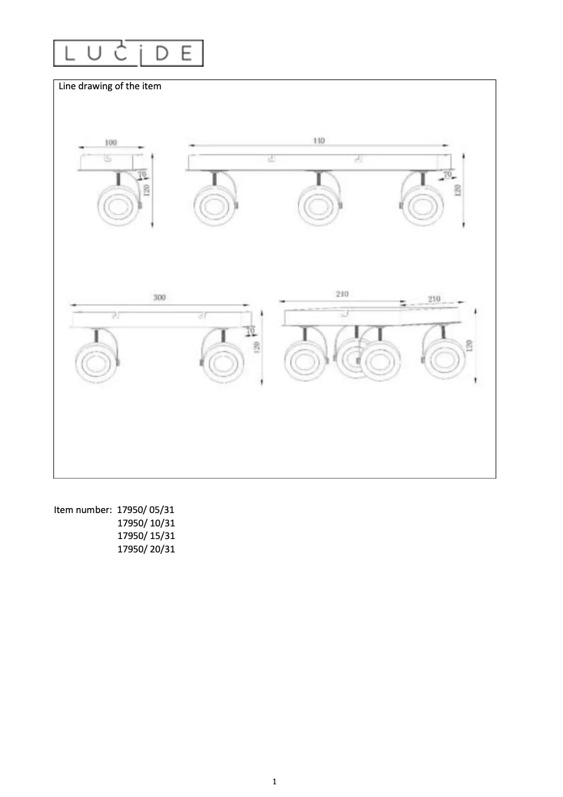 Page 1 de la notice Manuel utilisateur Lucide Teres-LED