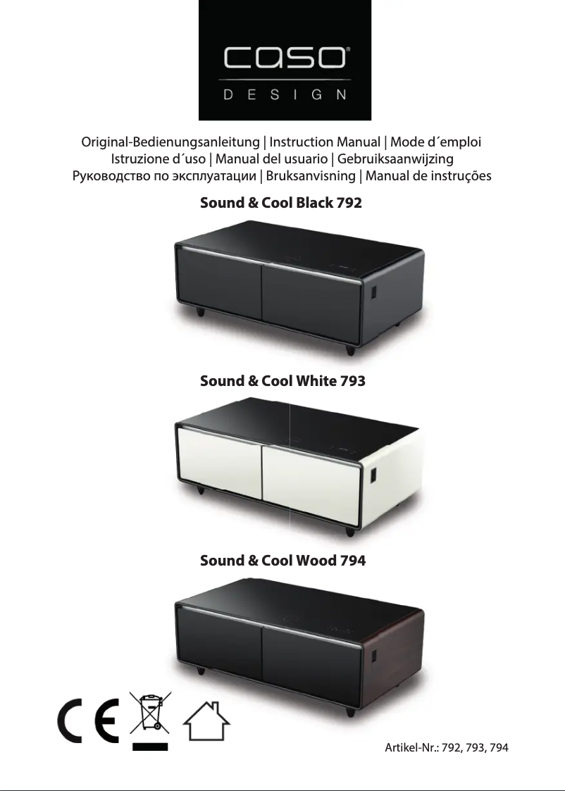 Page 1 of the manual User Manual Caso Sound & Cool 793