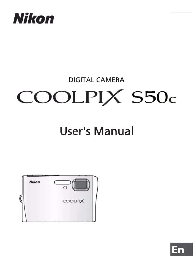 Page 1 of the manual User Manual Nikon Coolpix S50c
