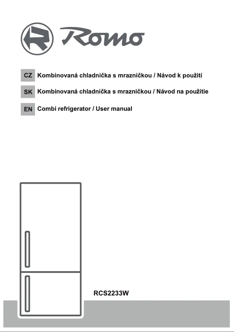 Page 1 of the manual Installation Guide Romo RCS2233W
