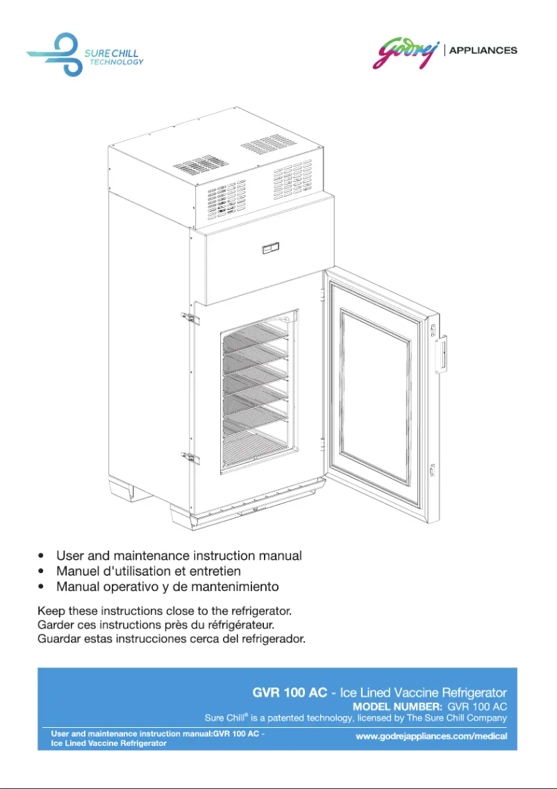Page 1 of the manual User Manual Godrej GVR 100AC