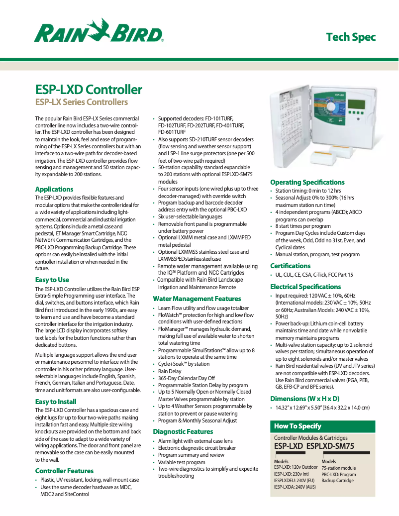 First page image of the manual for ESP-LXD