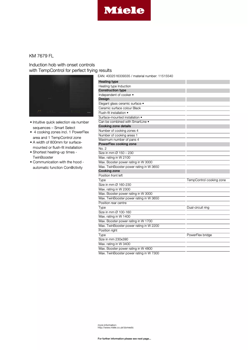 First page image of the manual for KM 7679 FL