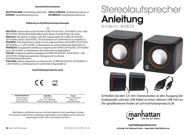 Page 1 de la notice Manuel utilisateur Manhattan 164825