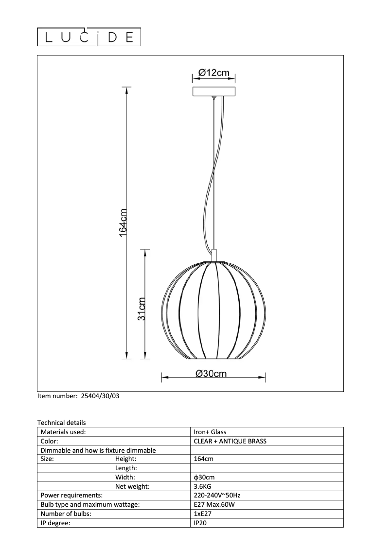 First page image of the manual for Timius 25404/30/03