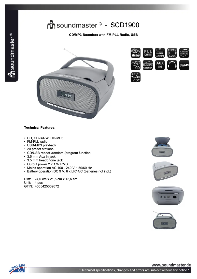 First page image of the manual for SCD1900