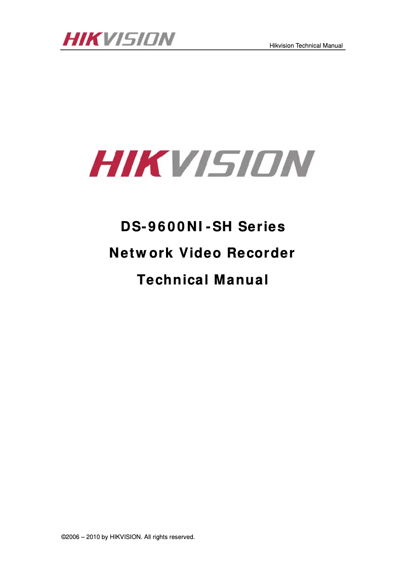 First page image of the manual for DS-9632NI-H8