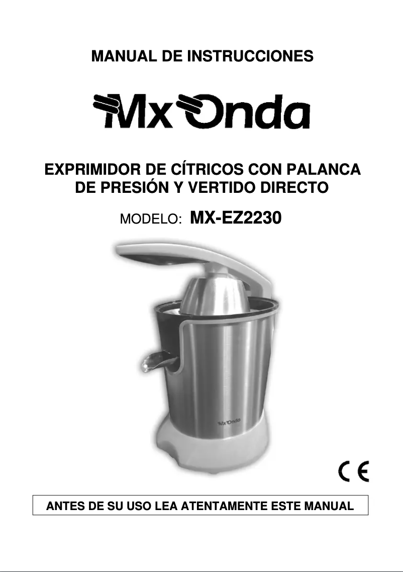 Page 1 of the manual User Manual Mx Onda MX-EZ2230