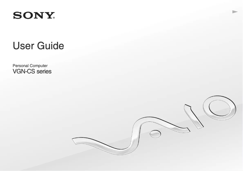 Page 1 of the manual User Manual Sony Vaio VGN-CS3