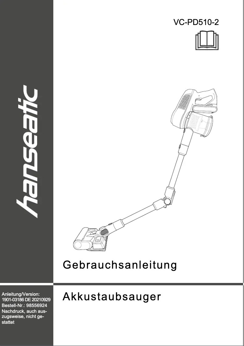 First page image of the manual for VC-PD510-2