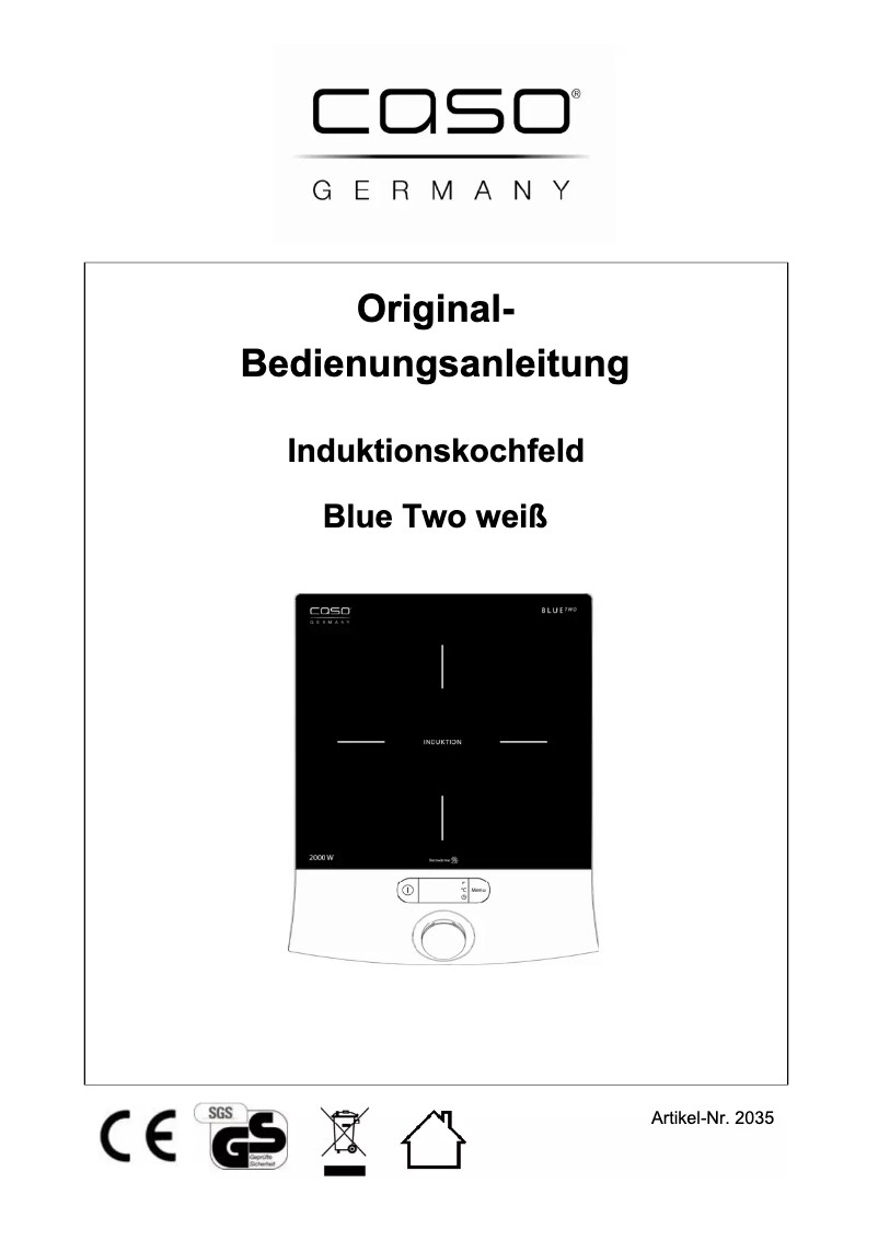 First page image of the manual for Blue Two