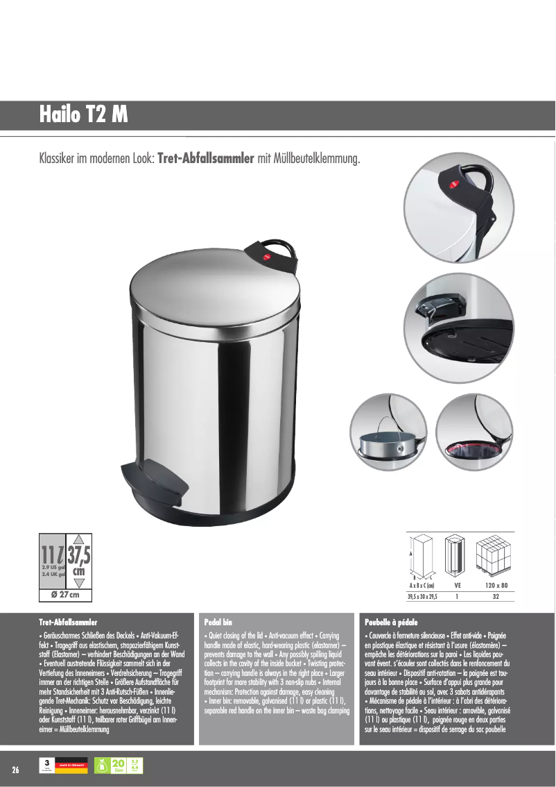 Page 1 de la notice Manuel utilisateur Hailo T2 M 0513-119 12L