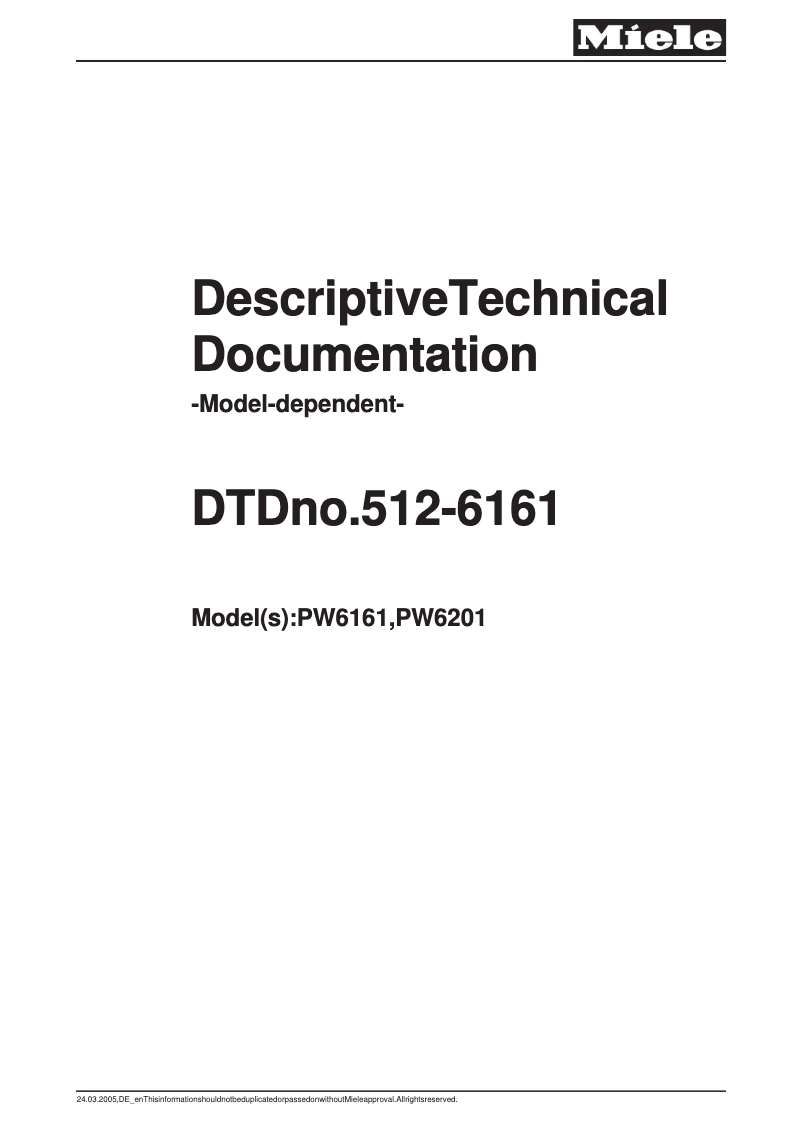 First page image of the manual for PW 6101