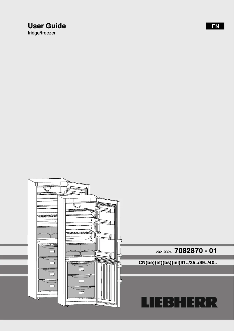 First page image of the manual for CNbe 4015 Comfort NoFrost