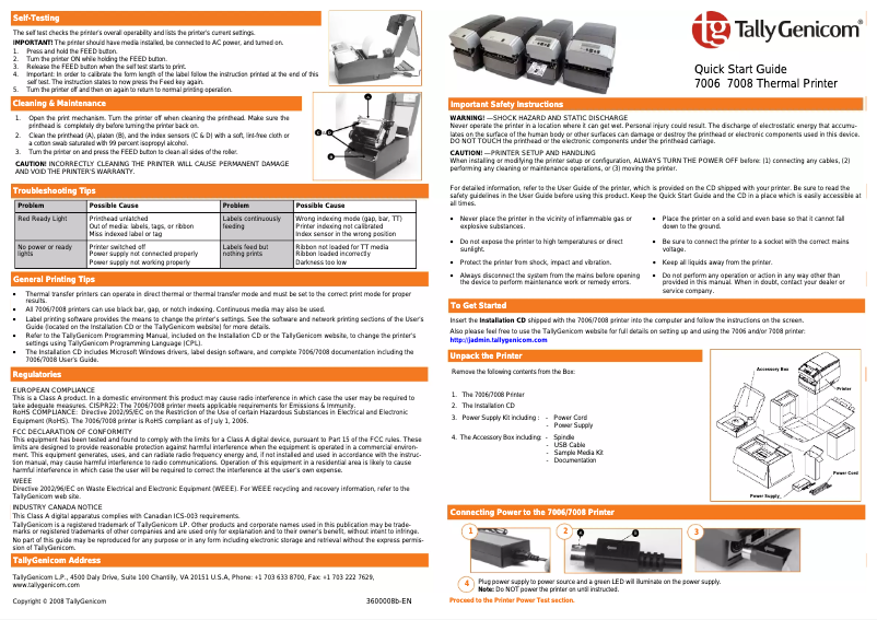 First page image of the manual for 7008 TT4