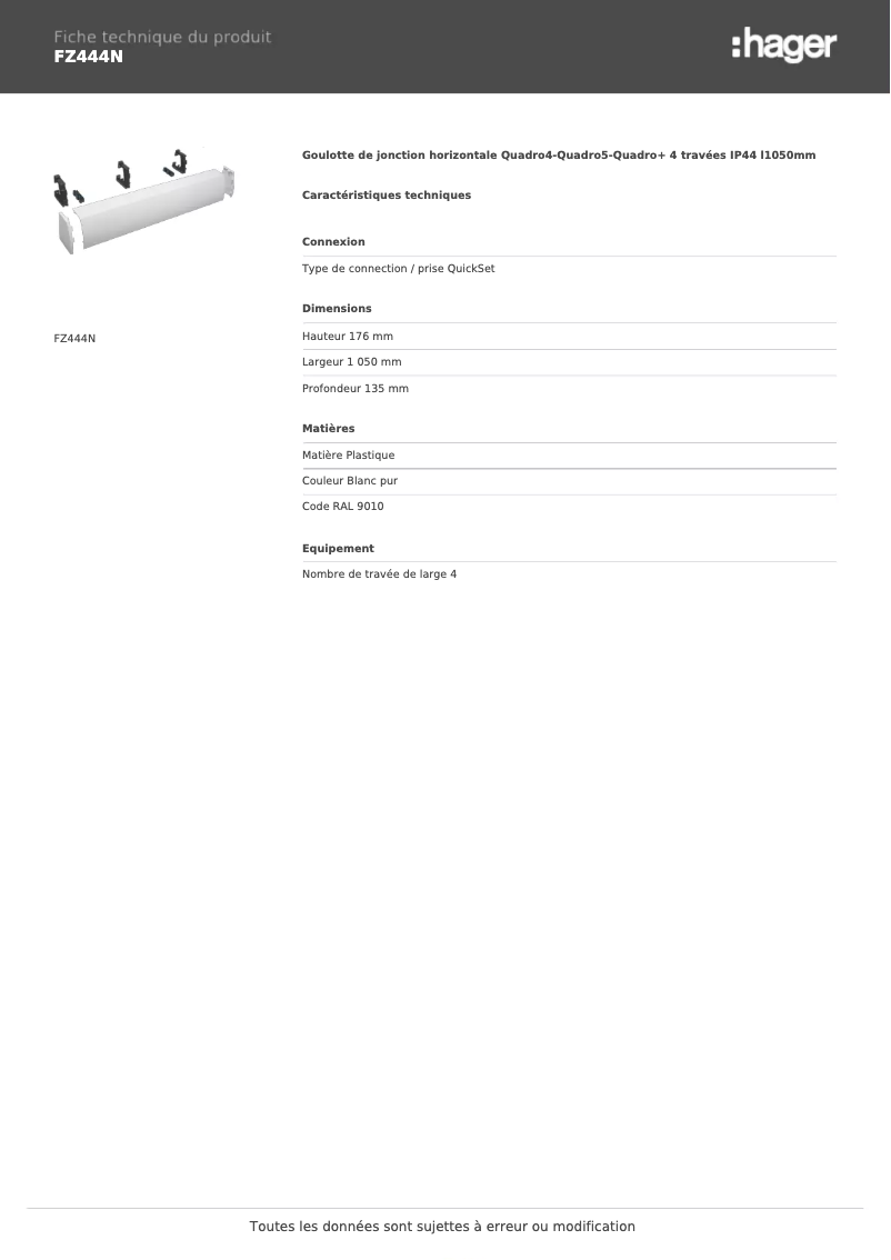First page image of the manual for FZ444N