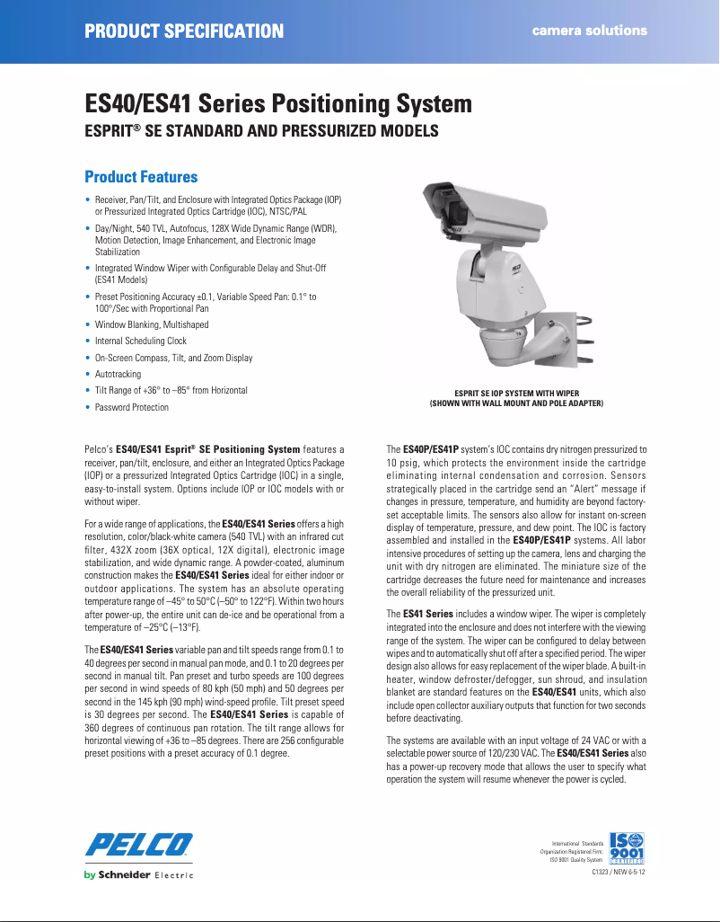 Page 1 of the manual User Manual Pelco Esprit ES41