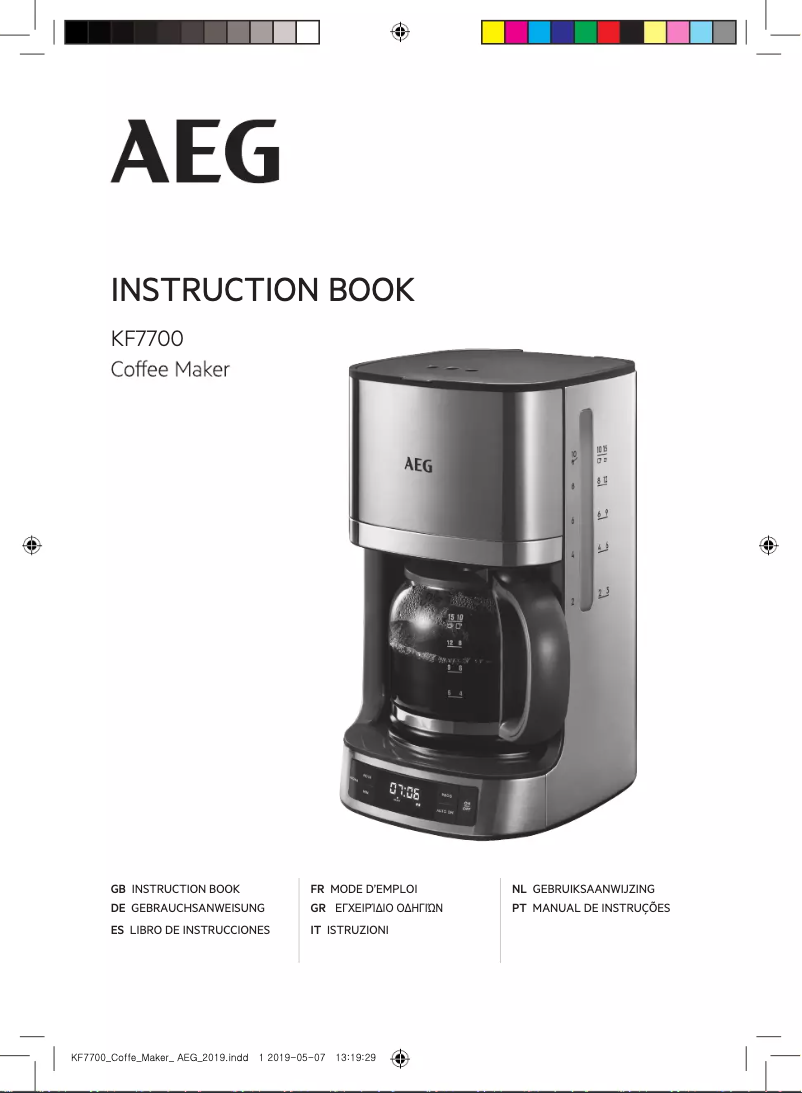 First page image of the manual for KF7700