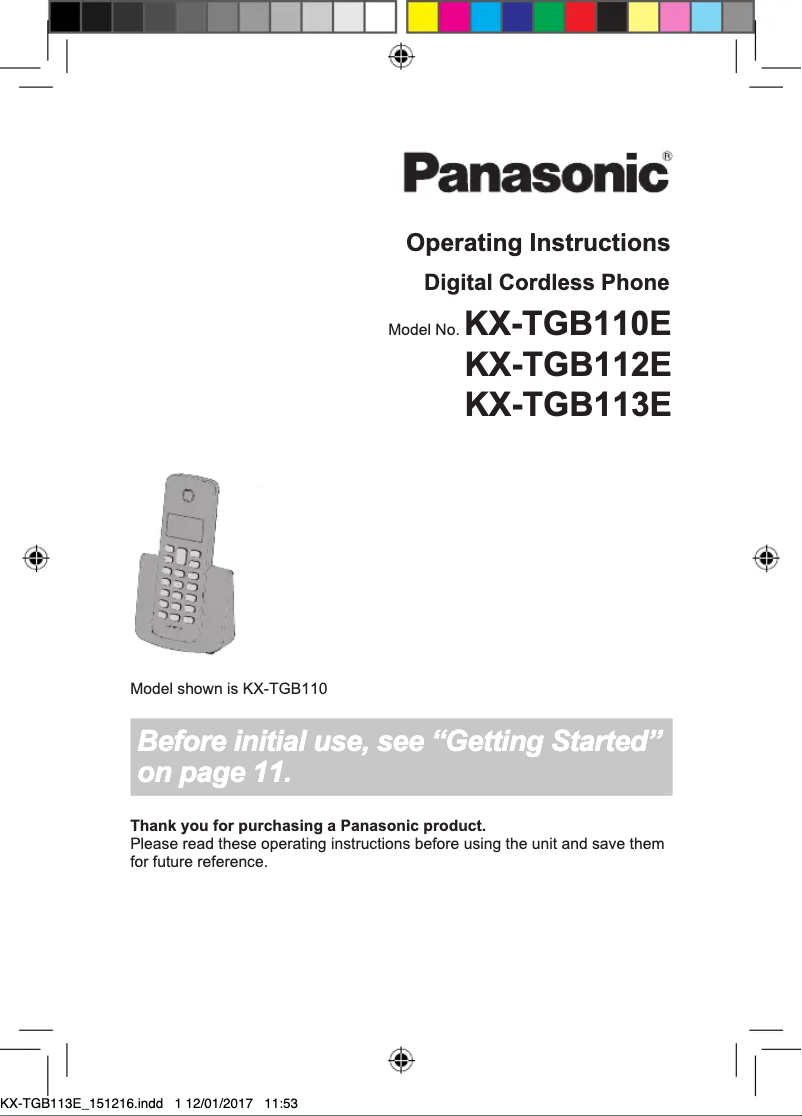 Page 1 of the manual User Manual Panasonic KX-TGB113E