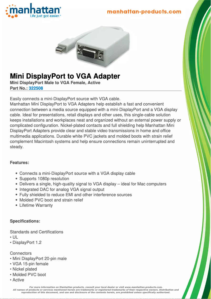 First page image of the manual for 322508