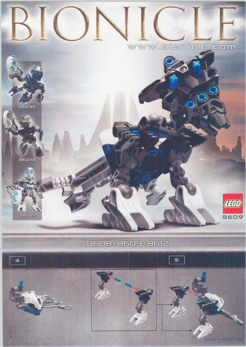 First page image of the manual for Bionicle Matoran 8609/8612