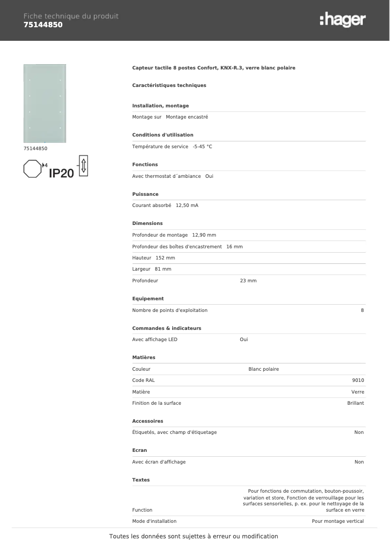 First page image of the manual for 75144850