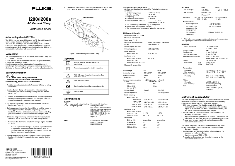 First page image of the manual for i200