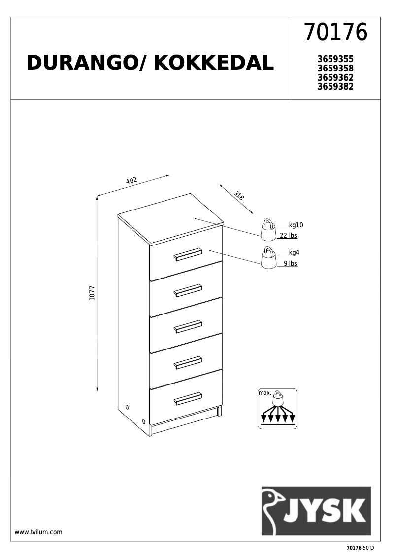 Page 1 of the manual User Manual JYSK Kokkedal (41x108x32)
