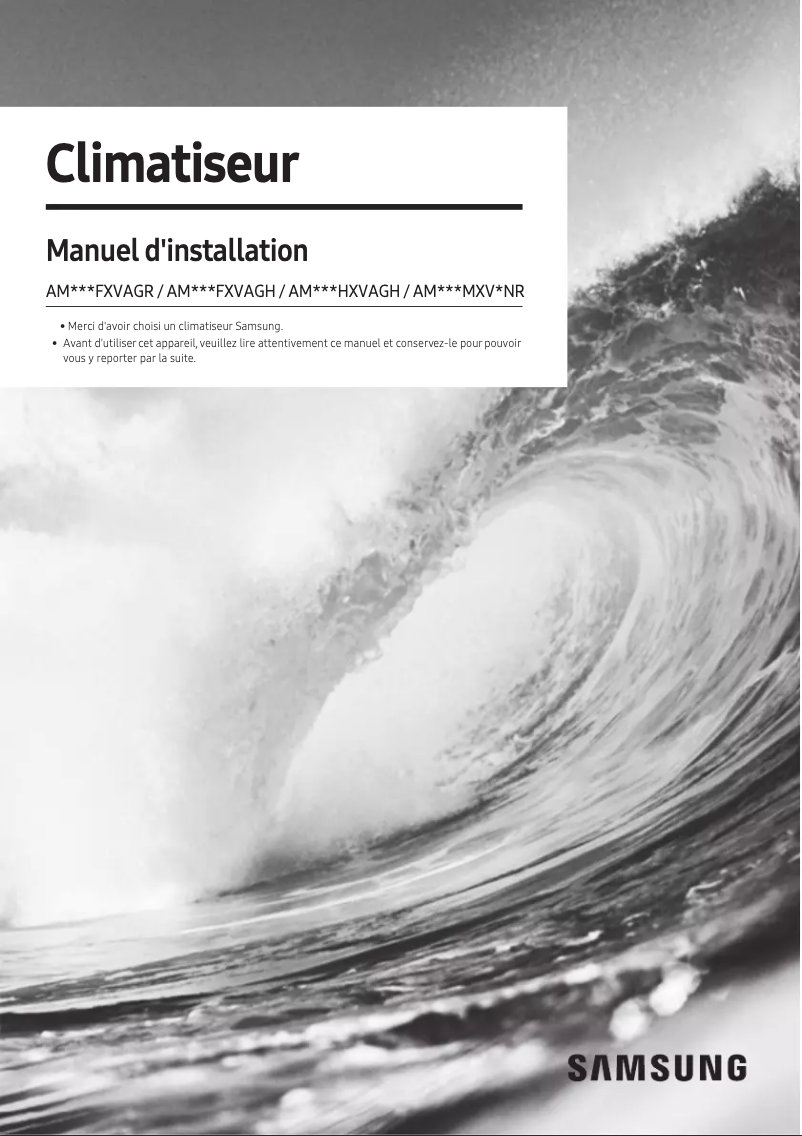 First page image of the manual for AM100FXVAGH