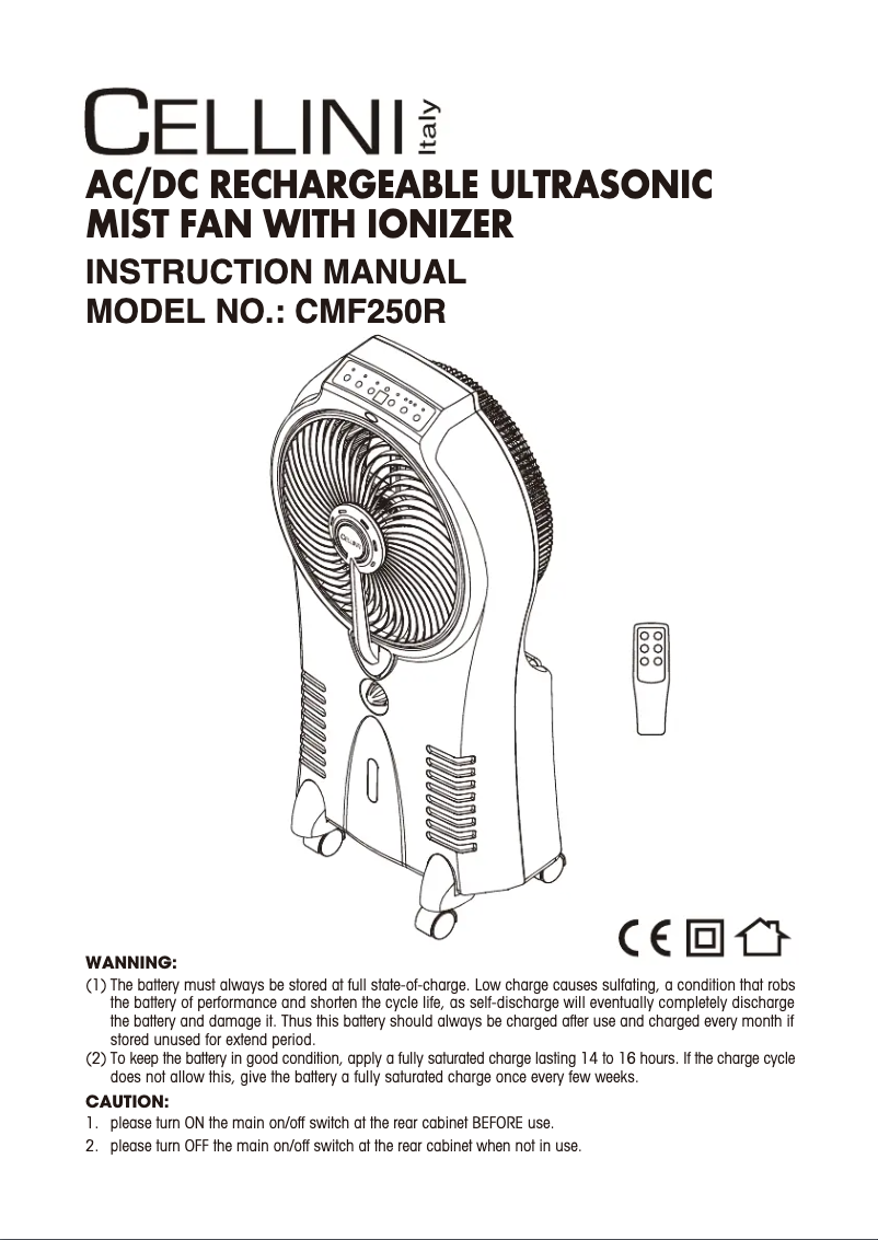 Page 1 of the manual User Manual Cellini CMF250R