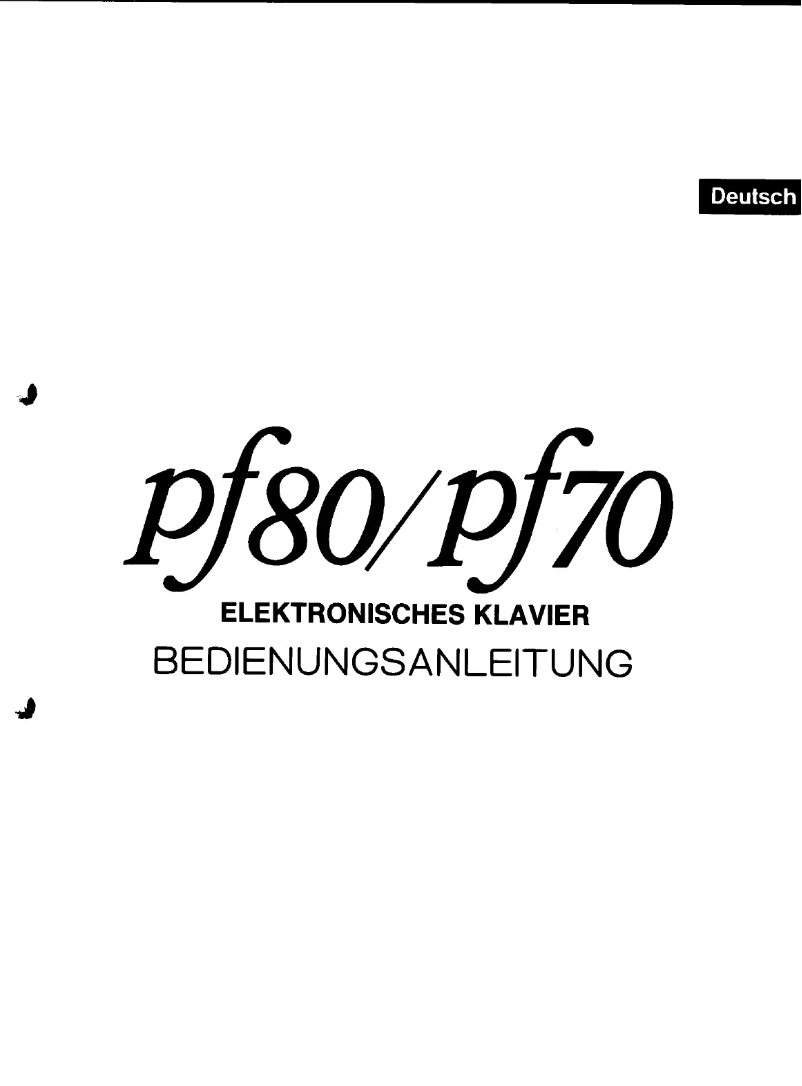 Page 1 of the manual User Manual Yamaha PF70