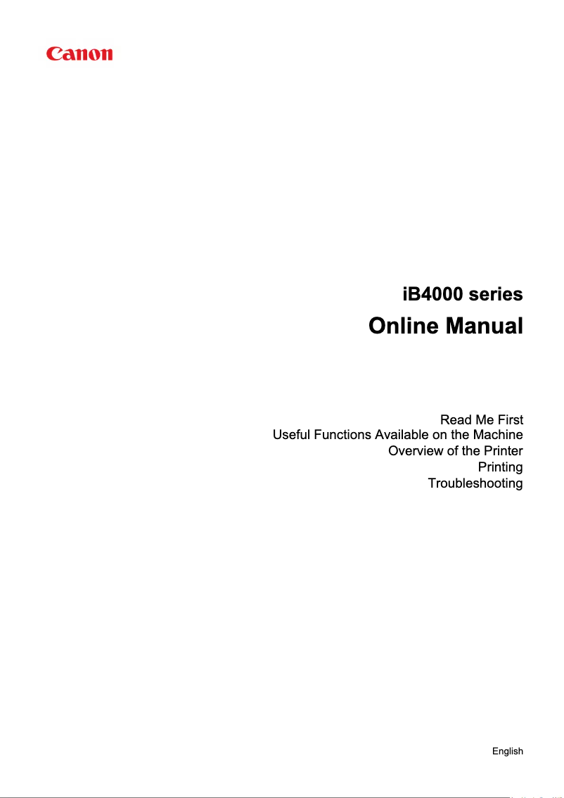 First page image of the manual for Maxify iB4040