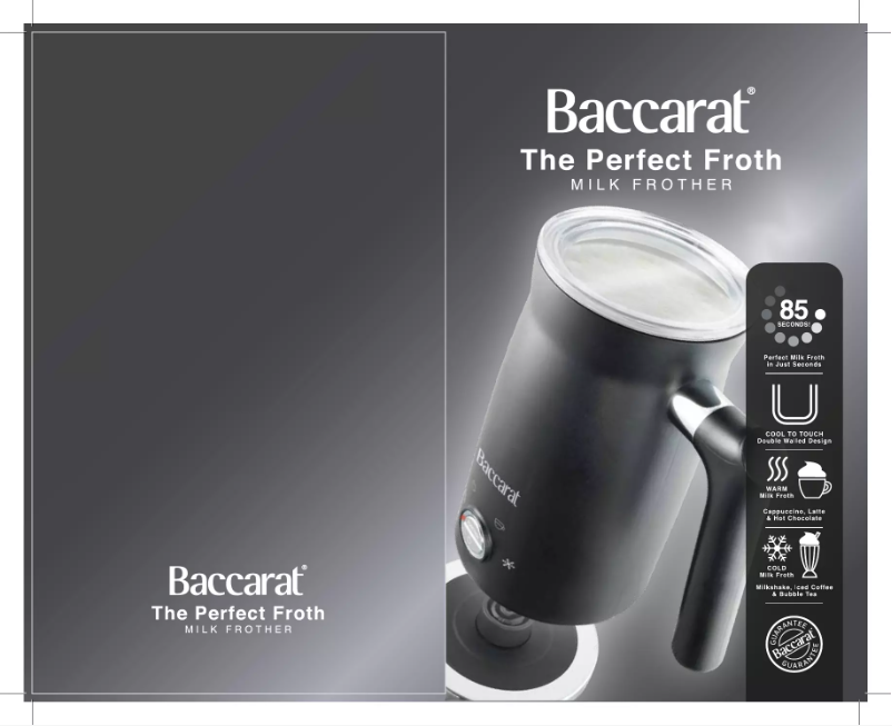 Page 1 of the manual User Manual Baccarat The Perfect Froth