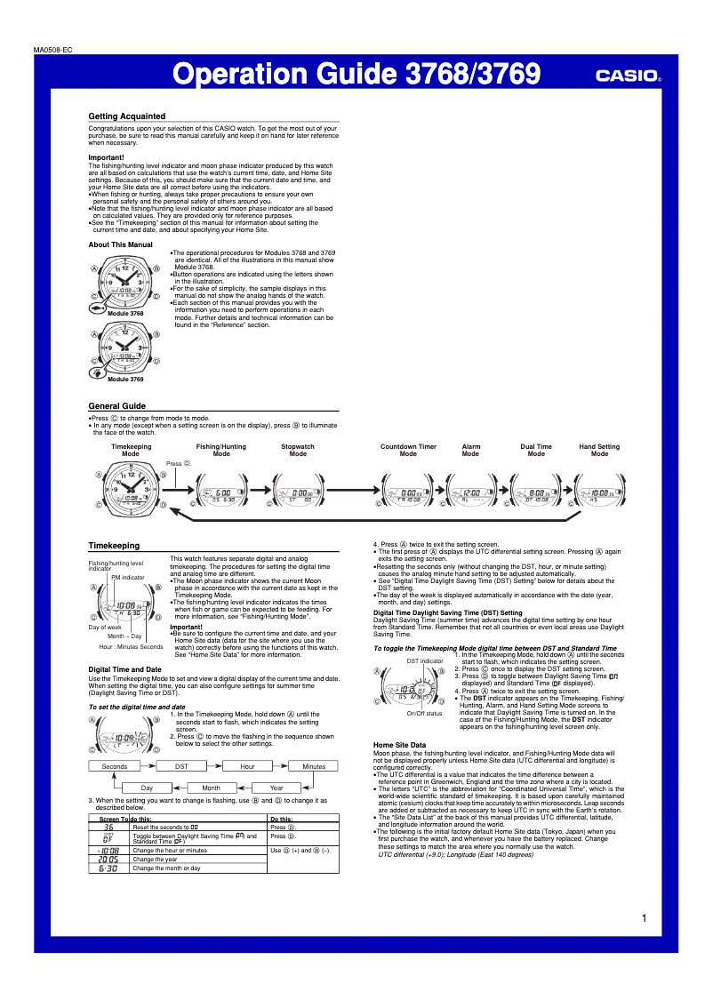 First page image of the manual for 3768