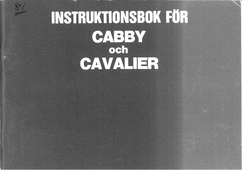 Page 1 of the manual User Manual Cabby 1981