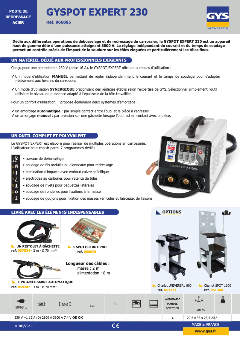 Image de la première page du manuel de l'appareil Gyspot Expert 230